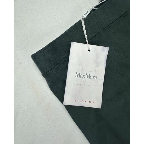NWT  Max Mara Leisure Green Faux Suede Pull On Pant Size Small - Picture 4 of 9